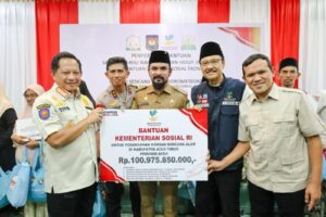 Kemensos Salurkan Bantuan Santunan Rp100,9 Miliar untuk Penyintas Bencana di Aceh Timur